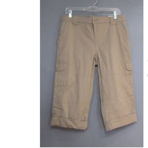 NEW St. John's Bay Khaki Cargo Capris Size 12